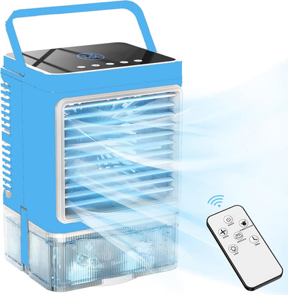 Windowless Air Conditioner w/4 Mode,3 Speed, Waterless Alert,2.4-Gal Tank for 24H Cooling, 12H Timer Swamp Cooler Air Conditioner, 20FT Remote,70° Auto Swing Evaporative Air Cooler for Bedroom