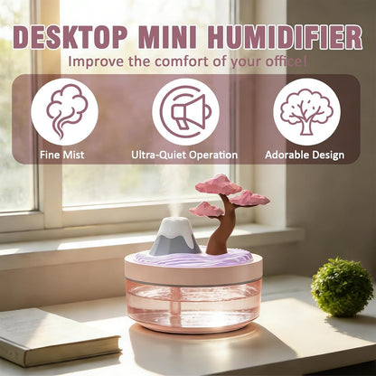 Cherry Blossom Cool Mist Humidifier, Whisper-Quiet Air Humidifier with Night Light for Nursery, Office, Home Decor