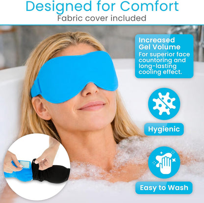 Artic Flex Heated & Cooling Eye Mask for Sleeping - Reusable Gel Ice Pack | For Tension Relief, Migraines, Skin Puffiness, Sleep - Hot & Cold Therapy Spa Treatment - Dry Eyes, Dark Circles, Eye Bags