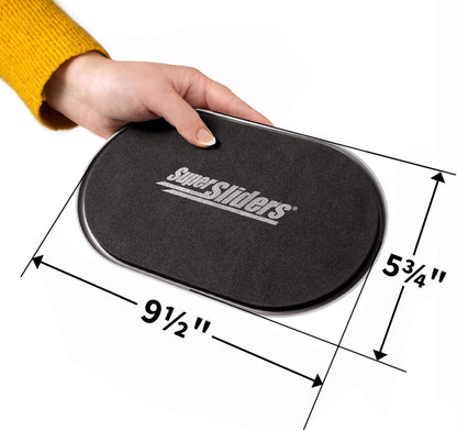 Super Sliders 5-3/4" x 9-1/2" XL Oval Reusable Furniture Sliders for Carpet, Anti-Slip Protective Furniture Moving Pads for Beds, Sofas, Dressers, Set of 8, Brown