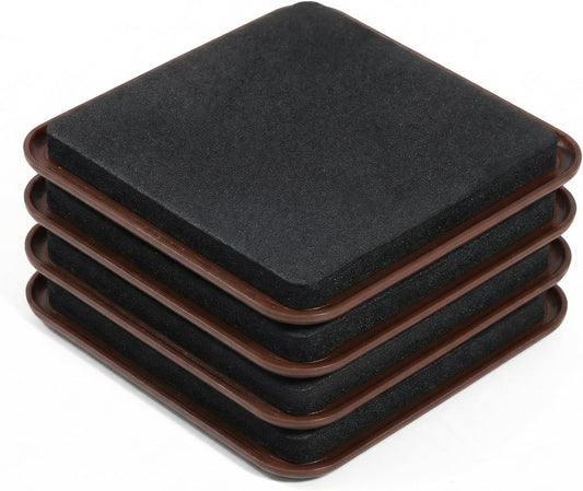 Reusable Heavy Duty Furniture-Sliders 4.7 Inch Furniture Sliders Square Felt Furniture Slider for Carpeted Floors Safeguard Carpeted Floors Hardwood Floor (4 PCS)