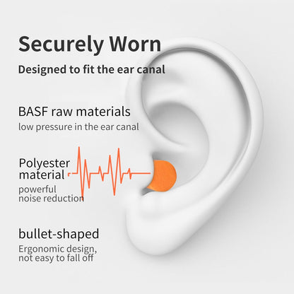 Silicone Corded Ear Plugs, 100 Pairs, SNR 32dB, Orange | Reusable noise reduction earplugs with string. Individually wrapped. For work, construction sites & industrial use.