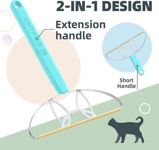Deep Cleaner Pro Pet Hair Remover-Special Cat Hair Remover Multi Fabric Edge and Carpet Rake Scraper by LINTPLUS-Dog Hair Remover for Rugs,Couch & Pet Towers-Easy to Every Hair!