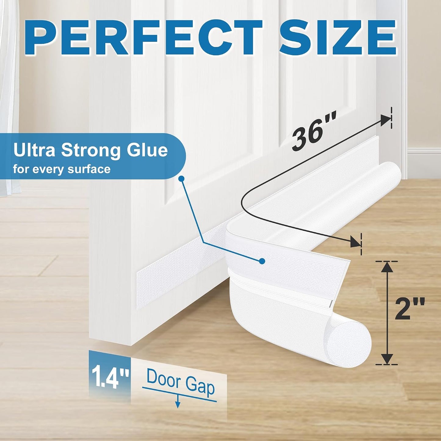 MAXTID Door Draft Stopper 36 Inch Black Adjustable Door Draft Blocker Front Door Draft Guard for Bottom of Doors Weather Stripping Door Seal Strip