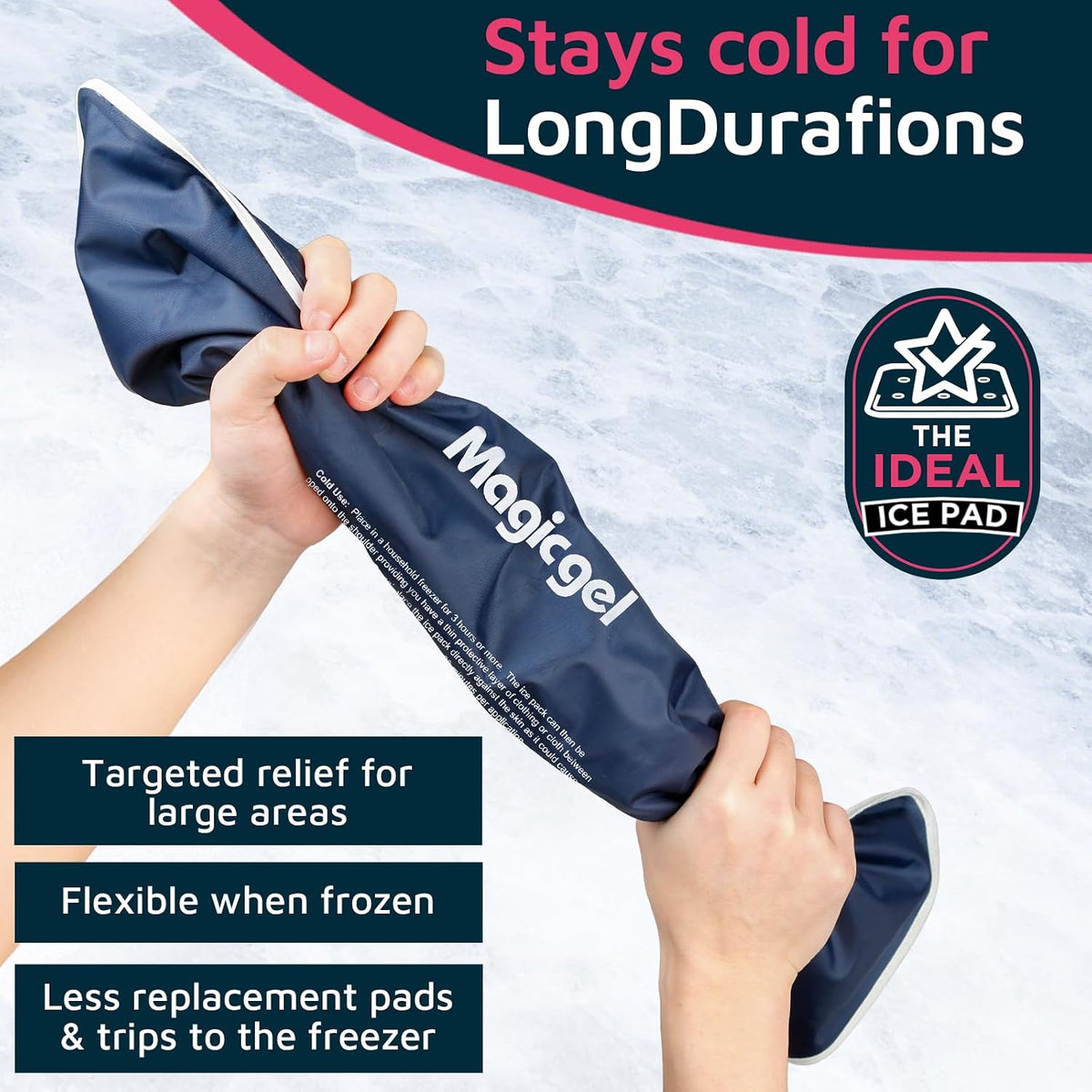 Extra Large & Reusable Ice Pack (15 x 23.5 inches, XL) for Maximum Back and Full Body Pain Relief from Injuries, Swelling, Bruises, Sprains | Ice Blanket for Sleeping & Physical Therapy | By Magic Gel