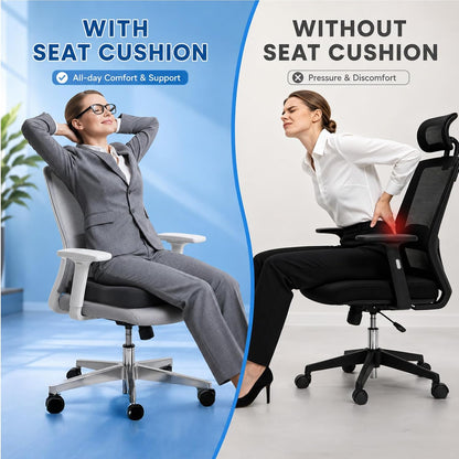 Seat Cushion for Office Chair, 2 Pack Memory Foam Chair Cushions