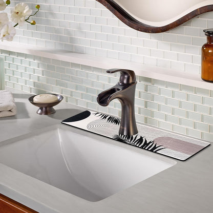 Sink Faucet Absorbing Mat, 2 Pack Drying Mat Around Faucet Sink Splash Guard Behind Faucet Sinkmat For Kitchen Bathroom Island Rv 24 * 5.5 Inch (60 * 14 cm)
