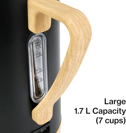 1.0L 1500W Gooseneck Electric Kettle - Stainless Steel Interior - Rapid-Boil - Auto Shut-Off, Boil-Dry Protection, Temperature Control, LED Indicator - Black by The Display Guys