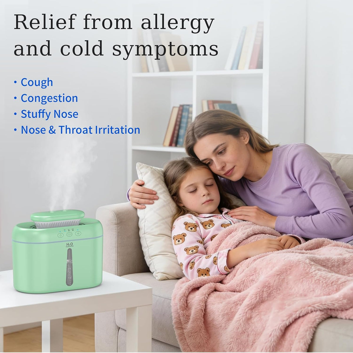 HZD Humidifiers for Bedroom, Large Tank Long Runtime 2L for Baby,Plants