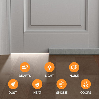 fowong Door Draft Stopper 36" Adjustable Under Door Draft Stopper Soundproofing 30 Inch to 36 Inch Triangle Noise Blocker Seal Large Gap up to 1.7", Easy to Install Grey