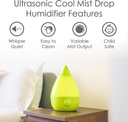 Crane Ultrasonic Cool Mist Humidifier for Bedroom, Baby Nursery, Kids Room, Plants, or Office, Large 1 Gallon Tank, Filter Optional, Blue and White