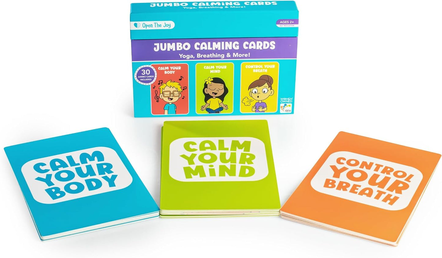 Open The Joy Jumbo Calming Cards, SEL Mindfulness Cards for Kids 3+