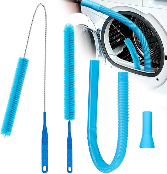 Universal Dryer Vent Cleaner Kit with Vacuum Hose - 4-Piece Lint Brush & Attachment Set for Clothes Dryer, Shop Vac Accessories, Lint Trap Cleaner & Home Maintenance Tools