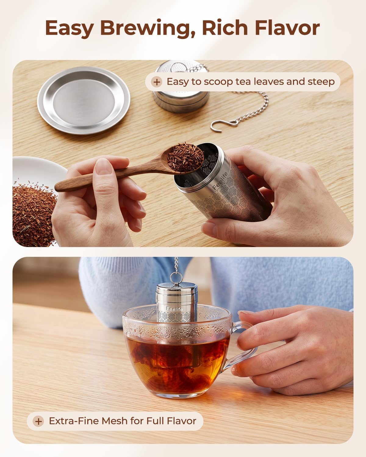 Large Snowflake Stainless Steel Tea Infuser for Loose Leaf Tea Ball | 2” x 2.8” Ultra-Fine Mesh Tea Strainer & Spice Ball for Cooking, Loose Leaf Tea Steeper for Cup Mug Teapot Pitcher Bottle