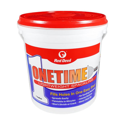 Red Devil 0542 ONETIME Lightweight Spackle Wall Repair, Spackling for Holes Drywall, 1/2 Pint, White, 8 Ounce, Made in USA