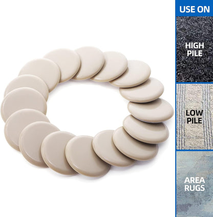 Self-Adhesive Furniture Sliders for Carpets, Furniture Moving Pads (36Pcs) 1-3/4" Furniture Mover Glides, Self Sticks Carpet Furniture Carrier - Move Any Item Quickly and Easily!