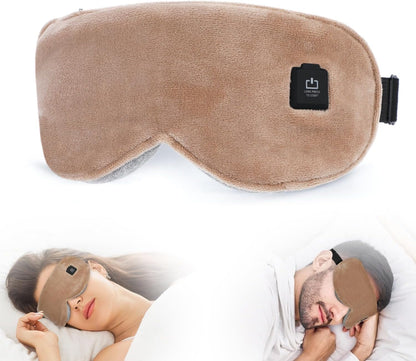 Heated Eye Mask for Dry Eyes, Stye Relief and Improved Sleep - Cordless Rechargeable Warm Compress with Graphene Heating, 3 Temp Settings, Auto Shut-Off, Washable Sleep Mask for Travel
