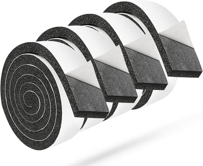 2 Rolls Foam Seal Tape for Door Window Insulation, Soundproof and Shockproof Foam Adhensive Strip, 3/8" Wx3/16 T Single Sided Foam Tape, Cold Air and Draft Closed Cell Seal Strip,Total 32FT