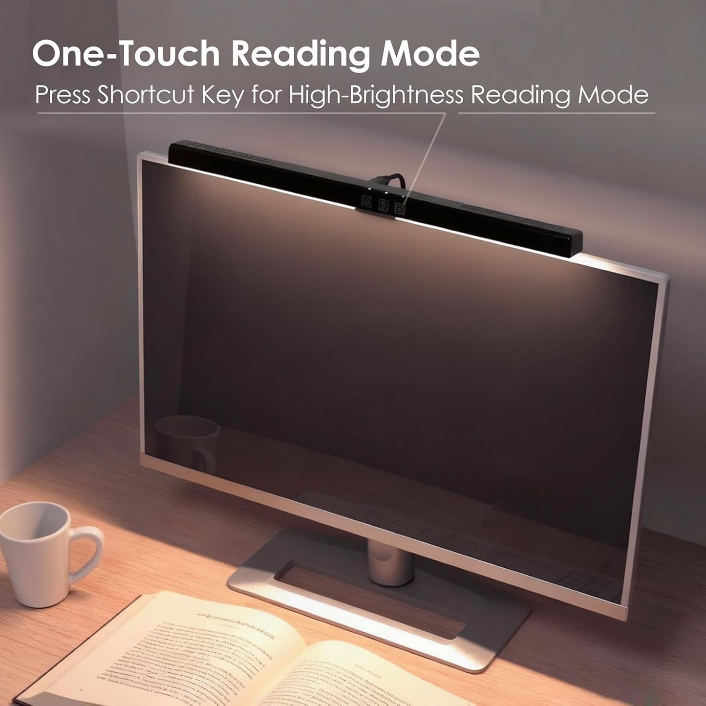 BY-J [2025 Upgraded Version Eye Protection Study Desk Lamp Student Desk Bedside Dressing Table Magnetic Wall-Mounted 42cm Long Cool Light Rechargeable Student Dormitory Children's Reading Light