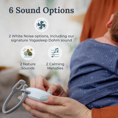 Yogasleep Hushh 2 Portable Sound Machine for Baby & Kids, New Reinforced Clip, Backlit Buttons, Night Light, 6 Soothing Natural Sounds, Easy to Use Timer, Volume Control, Toddler Lock, Noise Canceling