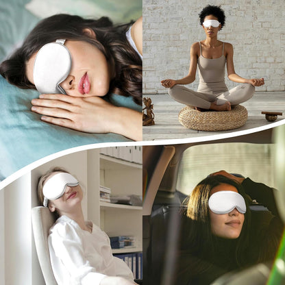 Silk Eye mask for Sleeping 3D Anti Wrinkle Skin Friendly Black Out Black