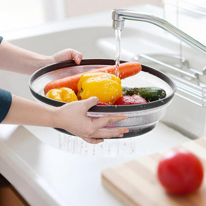 Microwave Splatter Cover & Silicone Mat, 10inch | Black, Collapsible, Vented, Reusable Food Guard & Plate Cover, Heat-Resistant Trivet for Pots, Pans, & Kitchen Counter