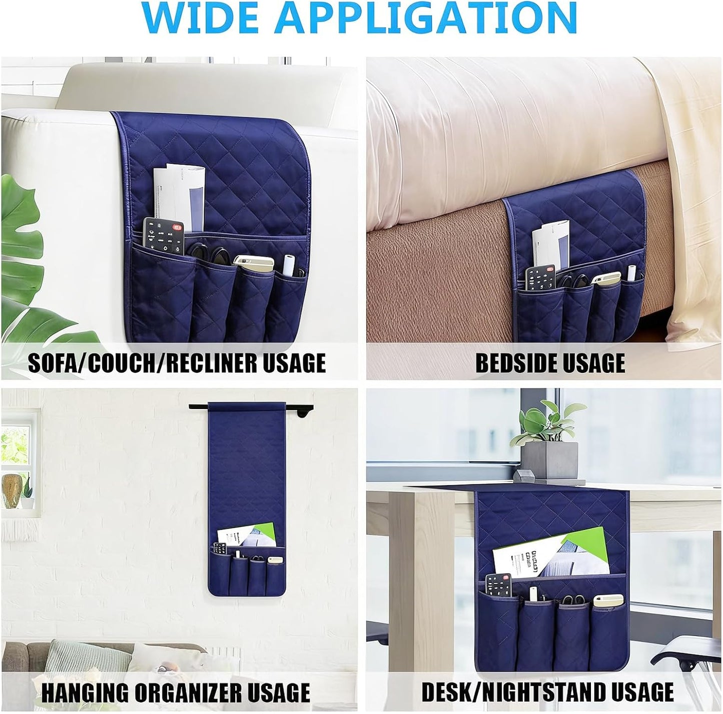 Armchair Caddy for Recliner, Non Slip Sofa Arm Organizer, Sage Green | 5-Pocket Recliner Armrest Organizer, Couch Side Storage Holder for Remotes, Cell Phone, Magazines & Tablets, Machine Washable
