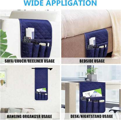 Armchair Caddy for Recliner, Non Slip Sofa Arm Organizer, Sage Green | 5-Pocket Recliner Armrest Organizer, Couch Side Storage Holder for Remotes, Cell Phone, Magazines & Tablets, Machine Washable