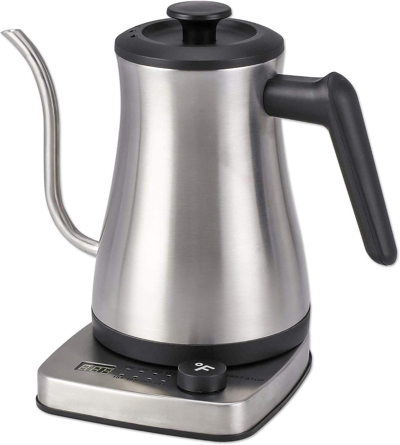 1.0L 1500W Gooseneck Electric Kettle - Stainless Steel Interior - Rapid-Boil - Auto Shut-Off, Boil-Dry Protection, Temperature Control, LED Indicator - Black by The Display Guys