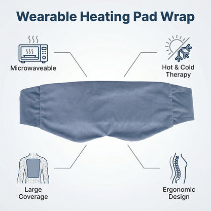 Microwave Heating Pad for Back Pain Relief, Flaxseed Microwavable Heating Pad with Removable Washable Flannel Cover, Moist Heating Pad for Period Cramps & Muscle Relaxation,10''x18''