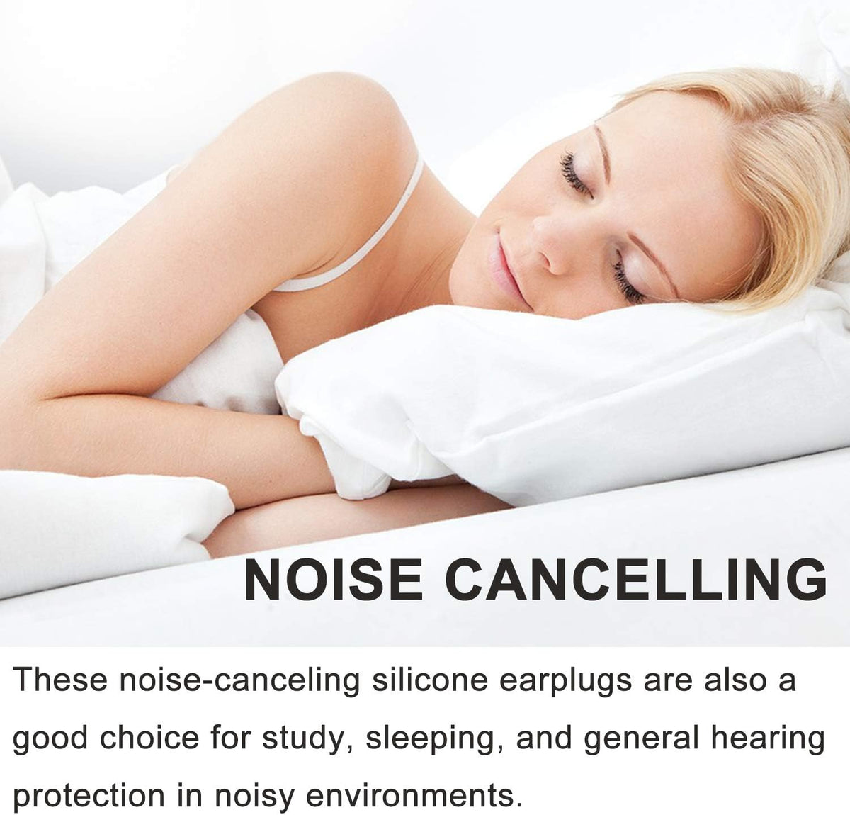 Ear Plugs for Sleeping, Reusable Silicone Moldable Noise Cancelling Sound Blocking Reduction Earplugs for Swimming, Snoring, Concerts, Shooting, Airplanes, Musicians, 32dB Highest NRR
