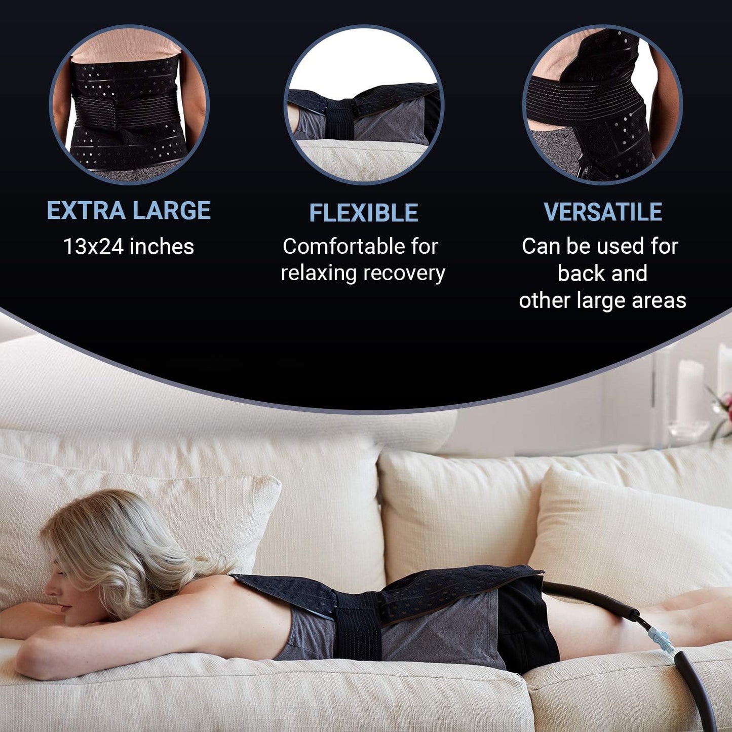 Cold Water Therapy Versatile-Fit Pad for PMT Cryotherapy Unit - Post Surgery and Injury Recovery - Pad Only for Circulating Ice Machine for Knee, Shoulder Pain Relief - with Custom couplings