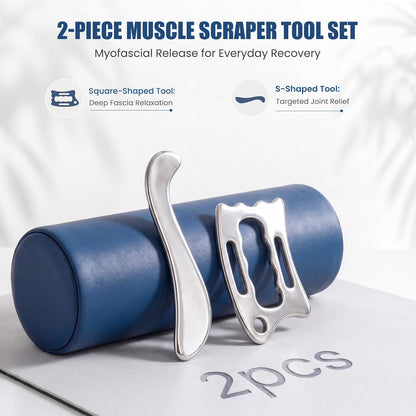 Muscle Scraper Tools, Stainless Steel Guasha Tool for Body, Scraping Tool Physical Therapy, Myofascial Release Tool, Massage Tools for Deep Tissue