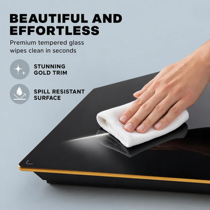 Alpha Living GW-P4 Food Warming Mat – Tempered Glass Top Warming Tray Food Warmers for Parties Buffet – 3 Heat Settings – Child Lock and Timer Functions – Anti-Slip Feet