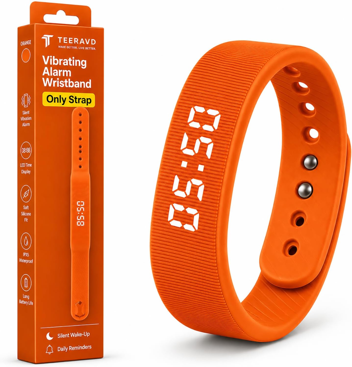 Vibrating Alarm Wristband Clock for Heavy Sleepers Wake Band Wrist Watch Silent Vibration Bracelet Loud Adults Strike Deaf People Despertar with that Won't Partner Extremely Deep