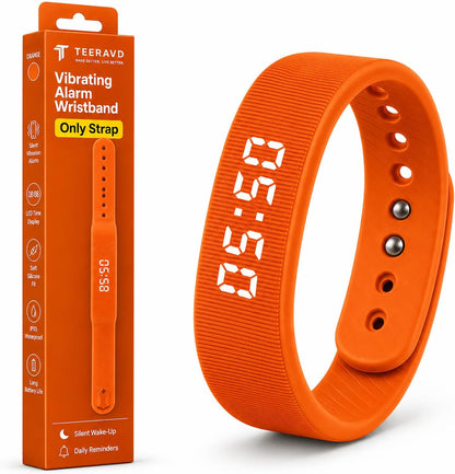 Vibrating Alarm Wristband Clock for Heavy Sleepers Wake Band Wrist Watch Silent Vibration Bracelet Loud Adults Strike Deaf People Despertar with that Won't Partner Extremely Deep