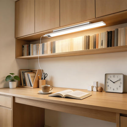 HEYAN 16inch Under Cabinet Lighting, Wall-Mounted Study Lights | 3 Color Temps&Dimmable Hand Sweep Sensor, 90° Rotatable ,Non-Rechargeable, Magnetic Under Closet Lights for Reading,Work