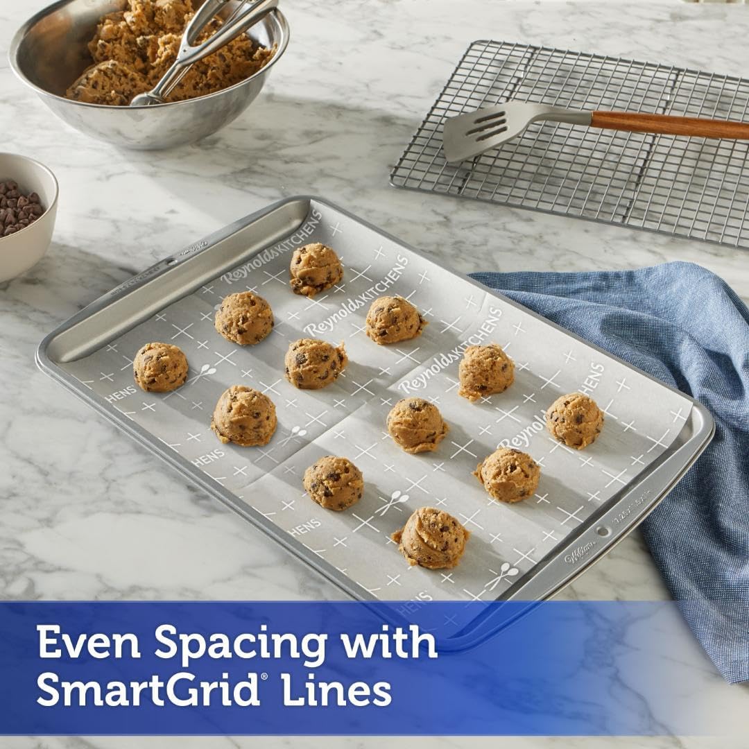 Reynolds Kitchens Air Fryer Liners Disposable, Unbleached Parchment Paper Sheets, 50 Count | Pre-Cut Disposable Parchment Paper Sheets, Fits Round and Square Air Fryers, Safe Up To 400F, Perforated For Better Airflow