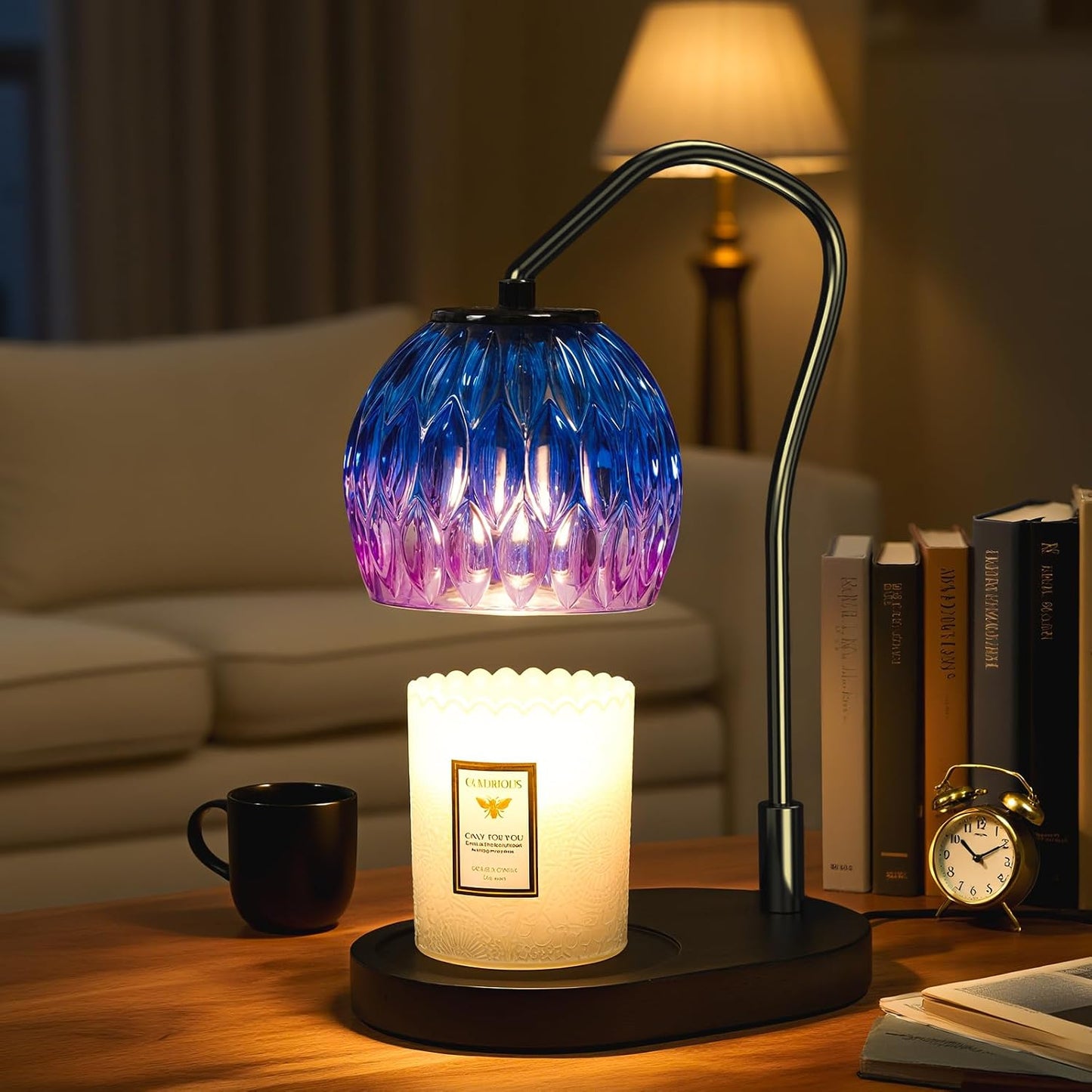 Modern Minimalist Wax Warmer for Jar Candles, Timer & Dimmer | Modern minimalist style. Timer & dimmer safe melt. 2 bulbs & heat-proof base. Perfect for living room, bedroom, or office.
