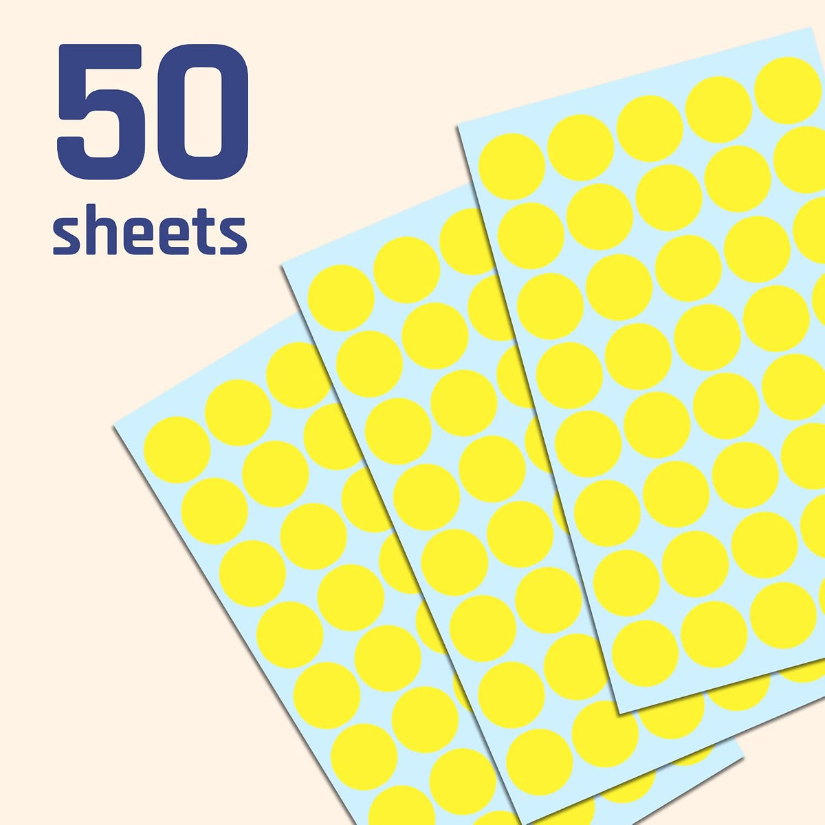 3/4" Round Colored Dot Stickers Labels - 10 Colors