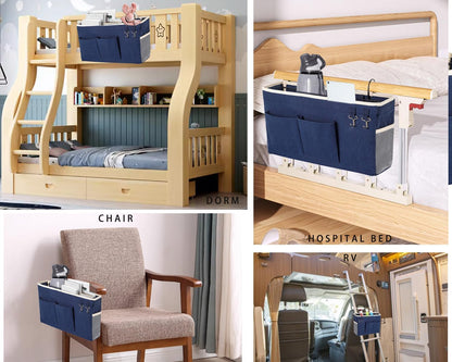 Bunk Bed Organizer, Bedside Caddy Hanging Bed Organizer Storage Bag With Pockets, for College Dorm Rooms Bed, Hospital Bed, Baby Bed Rails,Fishing Chair 14.2 * 4.5 * 7.7inch,Flower