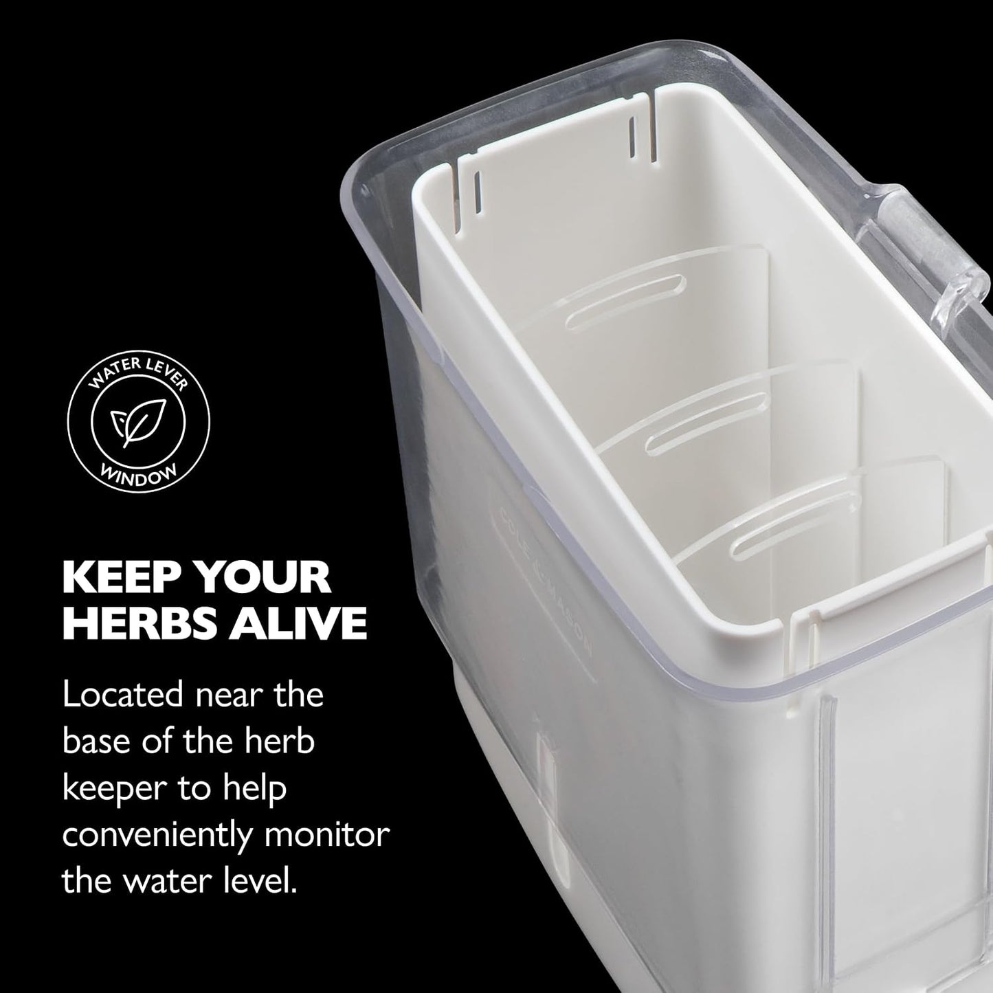 Cole & Mason Fresh Herb Keeper - Acrylic Storage Container for Refrigerator - Storage for Herbs & Vegetables for Fridge - Fresh Herb Keeper