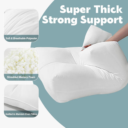 HOMBYS Shredded Foam Sofa Back Cushions, Supportive Back Cushion Replacement for Couch, Stuffing Filling Lumbar Support Pillow for Couch, Bed, Floor, (27.5"x18"x5")