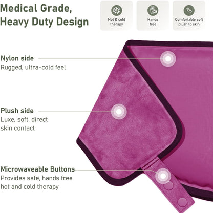 Flexible Neck Ice Pack Wrap, Soft Gel Ice Pack for Pain Relief, Hands-Free, Cervical Recovery (8" x 23") - Purple