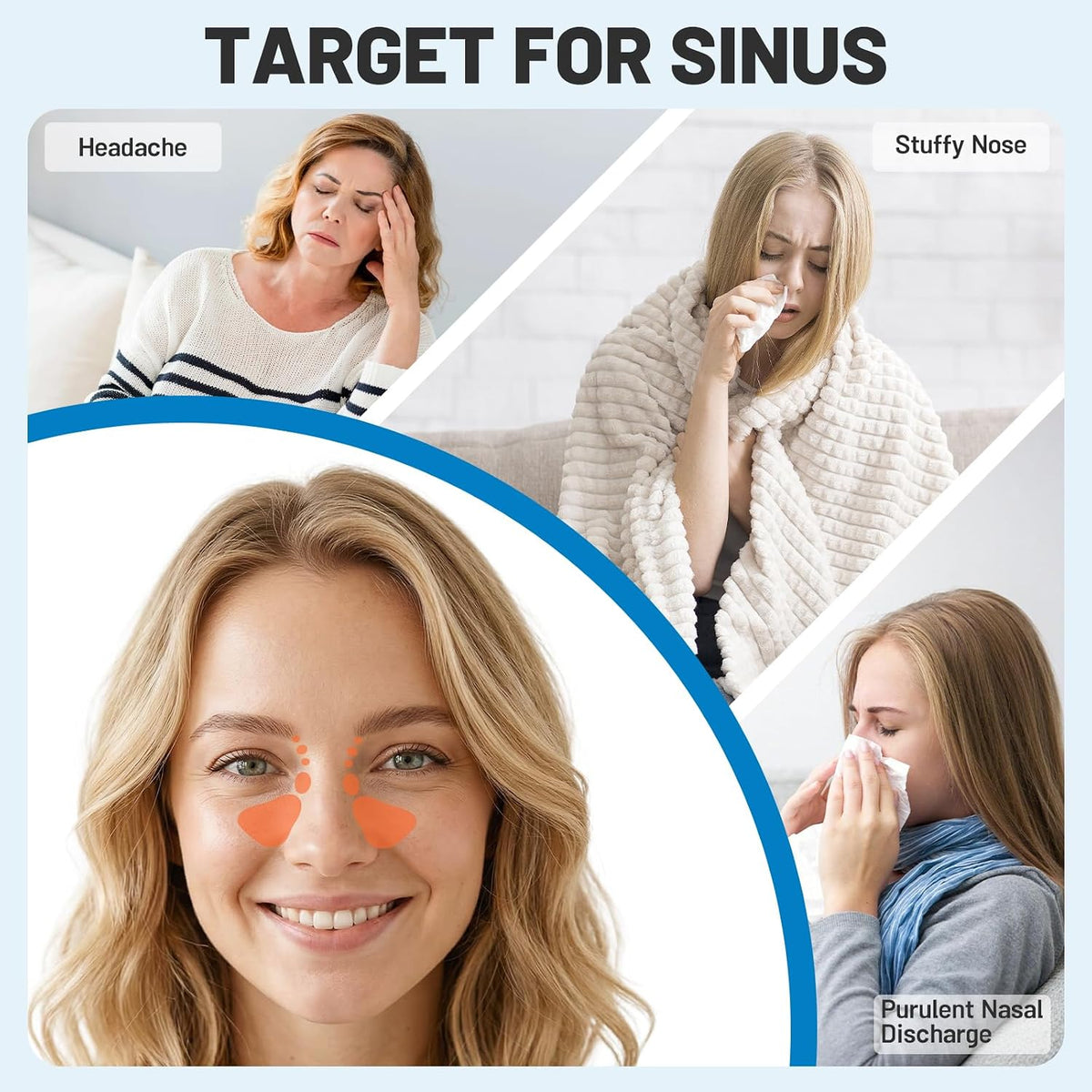 Cordless Heated Face Mask for Sinus Pressure, 2500mAh Rechargeable Face Heating Pad for Sinuses with 4 Heat Levels & 4 Time Settings, Adjustable Portable Electric Warm Compress Sinus Mask (Grey)