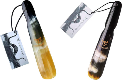 Handcrafted Natural Tibetan Yak Horn Shoe Horn(8.7" to 9.4") | Shoe Spoon for Men Women, Travel Size Shoe Helper for Boots and All Shoes, with Gift Box