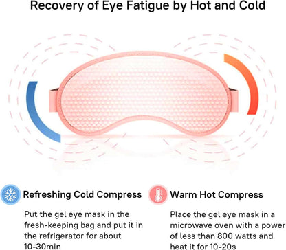 Cooling Gel Eye Mask with Eye Holes, 2 PCS Cold Eye Packs for Puffiness & Swelling, Reusable Hot Cold Compress Heat Ice Gel Pack, Purple and Pink
