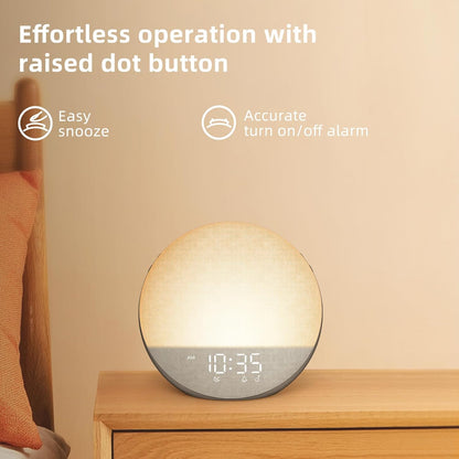 Odokee Sunrise Alarm Clock White Noise Machine: Natural Wake Up Light