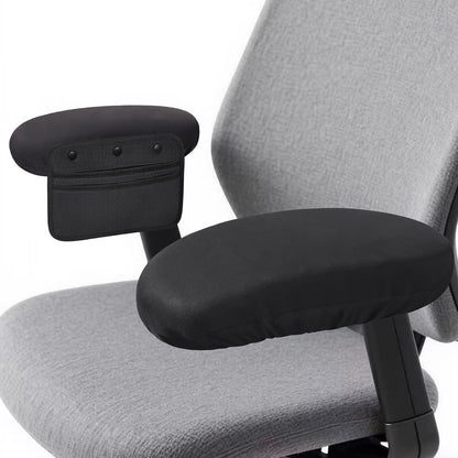Virelis Ergonomic Office Chair Armrest Covers (Set of 2) - Soft Foam Arm Rest Pads for Elbow & Forearm Pressure Relief - Universal Stretch Fit for Gaming & Office Chairs, Black