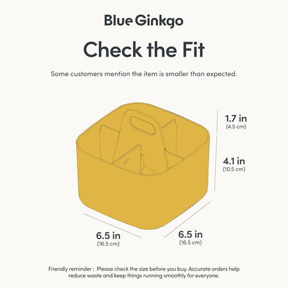 BLUE GINKGO Stackable Organizer Caddy, Rectangle, White, Made in Korea | Portable. Adjustable. Home, Office & School Storage.